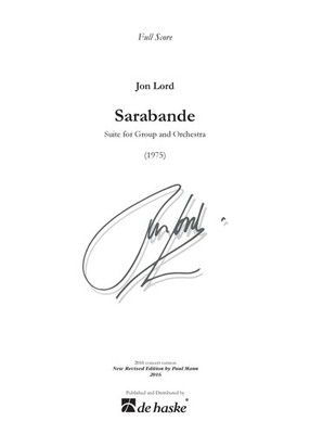 Sarabande | Suite for Group and Orchestra (1975) | Jon Lord | Partitur