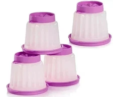 Tupperware Jellettes Mini Jello Molds Set of 4 Dessert Cups in Purple Brand New