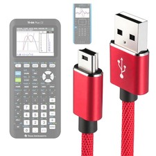 TI-84 Plus CE Charger Cable for TI84 Graphing Calculator,3.3FT 3.3FT, Red