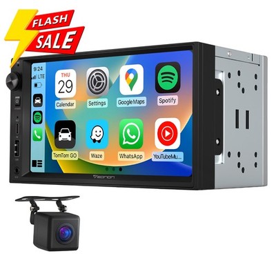 2 DIN 7'' QLED Autoradio Radio CarPlay Entertainment DSP Ohne Android Navigation