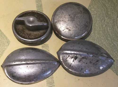 Vintage Gas Caps Lot Of 4 Unknown Makes