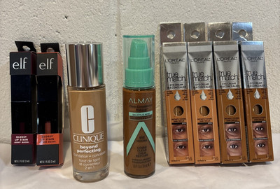 Mix Makeup Lot of 8 Clinque Almay Loreal ELF Foundation Eye Concealer Lips New