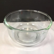 Vintage Glassbake For Sunbeam Large Mixing Clear Glass Bowl Spout Handles 9"