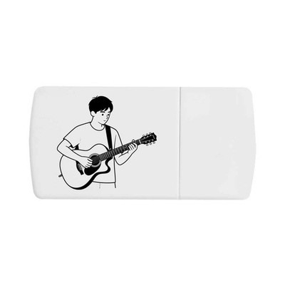 Pillendose ''Mann spielt Gitarre'' mit Tablet-Splitter (PI00040121)