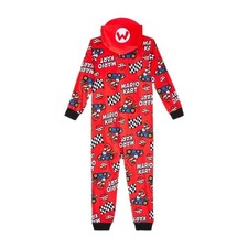 Nintendo Super Mario Kart Hooded Zip Pajama Suit 1 Pc Jumper Size L 10-12 NEW