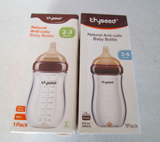 Thyseed Anti-Colic Glass Baby Bottles 2 Pack 8oz 240mL 2-3 & 3-6 Months