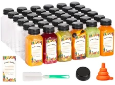 12pcs 8oz Plastic Juice Bottles with Caps, Clear Empty Reusable Water Bottles...