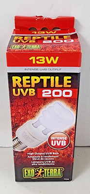 Exo Terra 13W Reptile UVB 200 High Output (Intense) UVB Bulb PT2340 New