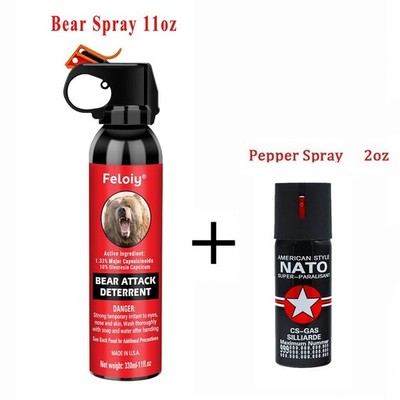 Bear Spray Repellent 11oz Personal Defense with 1 Pack Free peper spray 1/2oz
