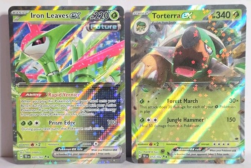 Temporal Forces EX Card Lot, Torterra ex 12/162 & Iron Leaves ex 25/162 Pokemon 