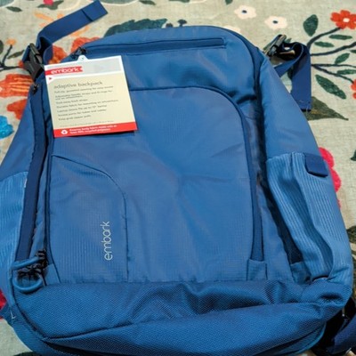 Embark Adaptive Backpack Blue Adjustable Strap Laptop Sleeve Outer Pockets Blue