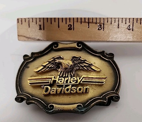 Harley Davidson Motorcycle Biker 75th Biker Logo 1978 Vintage Belt Buckle - Picture 7 of 8