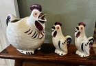 Vintage USA SHAWNEE Pottery Chanticleer Rooster Pitcher Chicken & Salt & Pepper