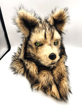 Furry Wolf Full Face Head Mask Cosplay Moving Mouth Teeth Lined
