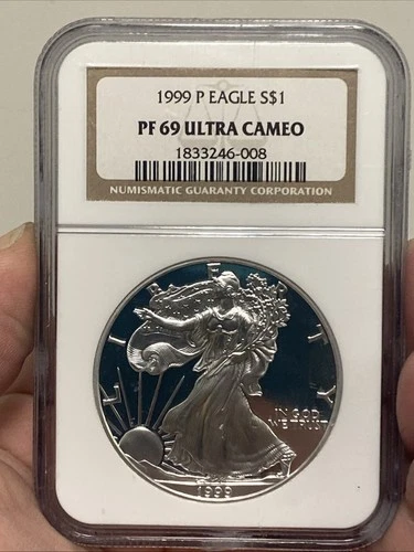 1999-P NGC PF69 ULTRA CAMEO 1 OZ AMERICAN SILVER EAGLE