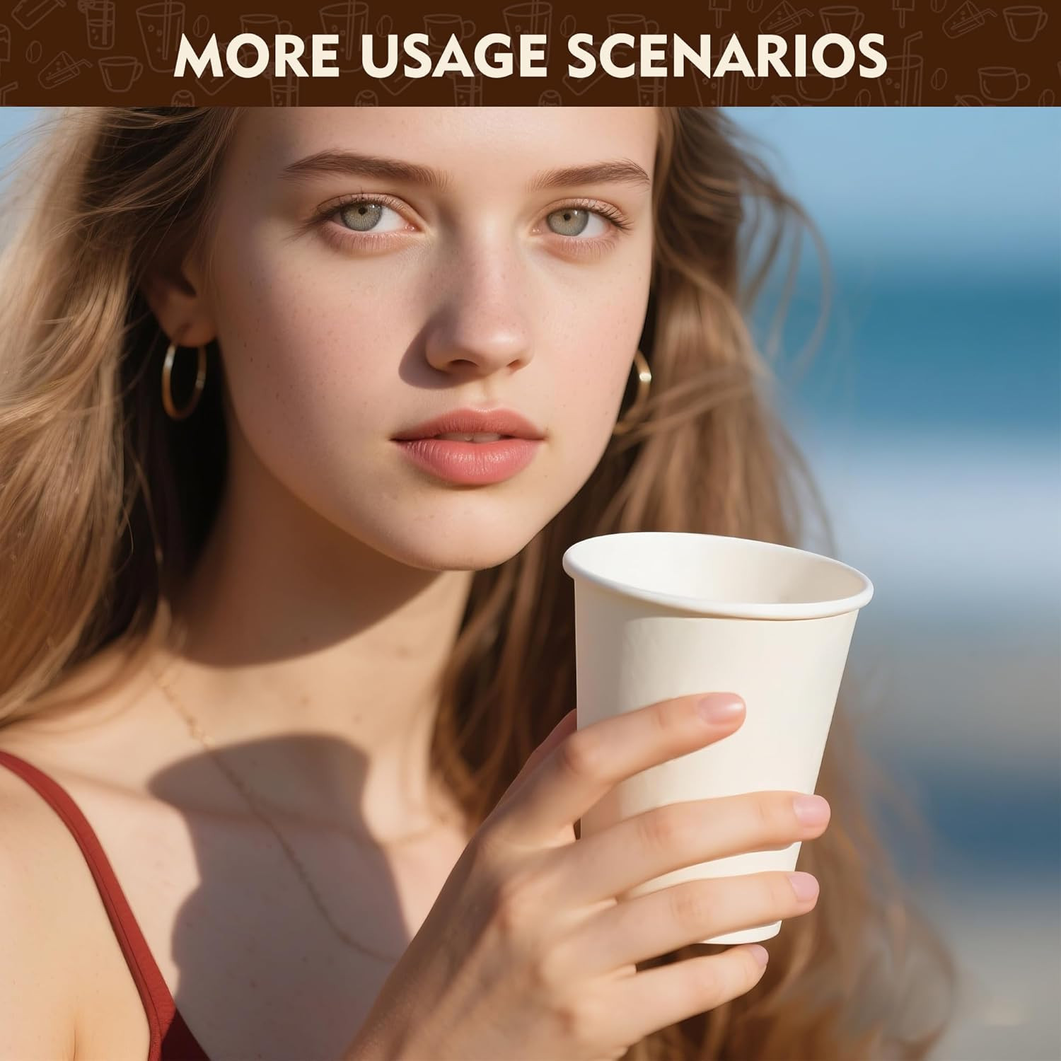 12 Oz 300 Pack Disposable Paper Coffee Cups, Bulk White Hot to Go Cups for Hot C