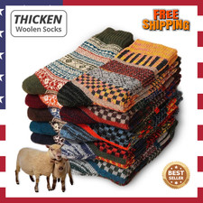 5 Pairs Lot Pack Women Socks Autumn Winter Snow Thickened Thermal Warm Folk-cust