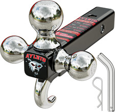 Trailer Hitch Tri-ball Mount With Hook Pin Balls Sized 1-78 2 2-516 Inch