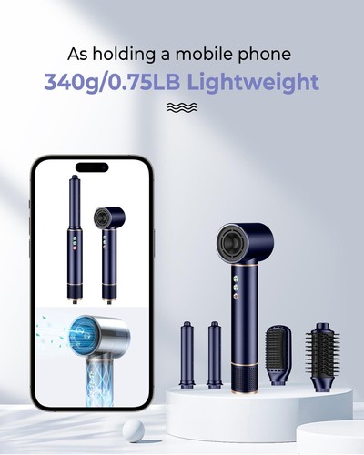 Warmluftbürste Haartrockner Fönbürste Lockenstab 6-IN-1 Hairstyler Lockenwickler - Bild 2 von 41