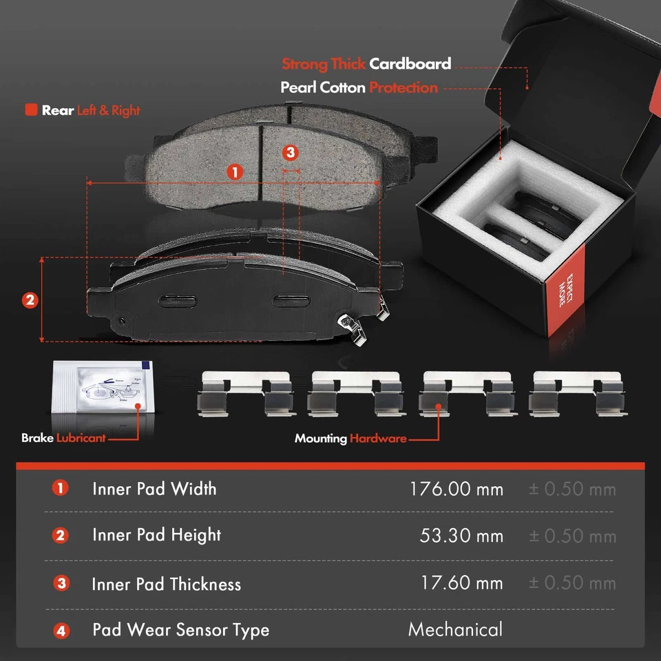 Rotor y pastilla de freno de disco delantero y trasero + cojinete de buje para INFINITI QX56 04-05 Nissan Foto 4 de 4