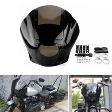 For Harley Dyna Softail Street Bob Sportster Headlight Fairing Windshield Kit