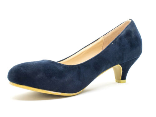 DAMEN NIEDRIGER KÄTZCHENABSATZ ARBEITSHOF ABENDKLEID MÄDCHEN SCHUHE PUMPS 3-12 - Bild 4 von 42