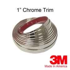 1" CHROME ROCKER PANEL SIDE BODY MOLDING FLEXIBLE TRIM ROLL