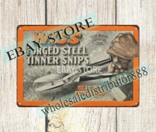 1920s Forged Steel Tinner Snips workshop hardware mancavegarage metal tin sign