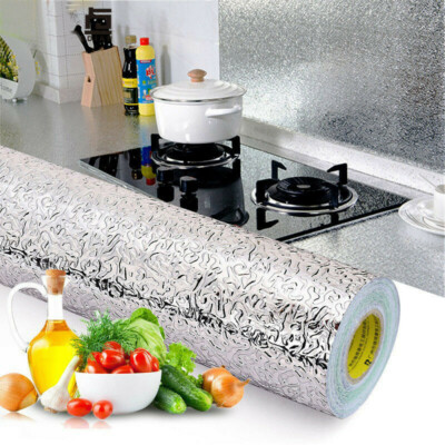 Waterproof Home Sticker Aluminum Foil Oil-proof Wall Kitchen 1PC