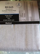 2 PANEL ROD POCKET ENERGY EFFICIENT BLACKOUT CURTAINS LIGHT GRAY 37"X84" U17