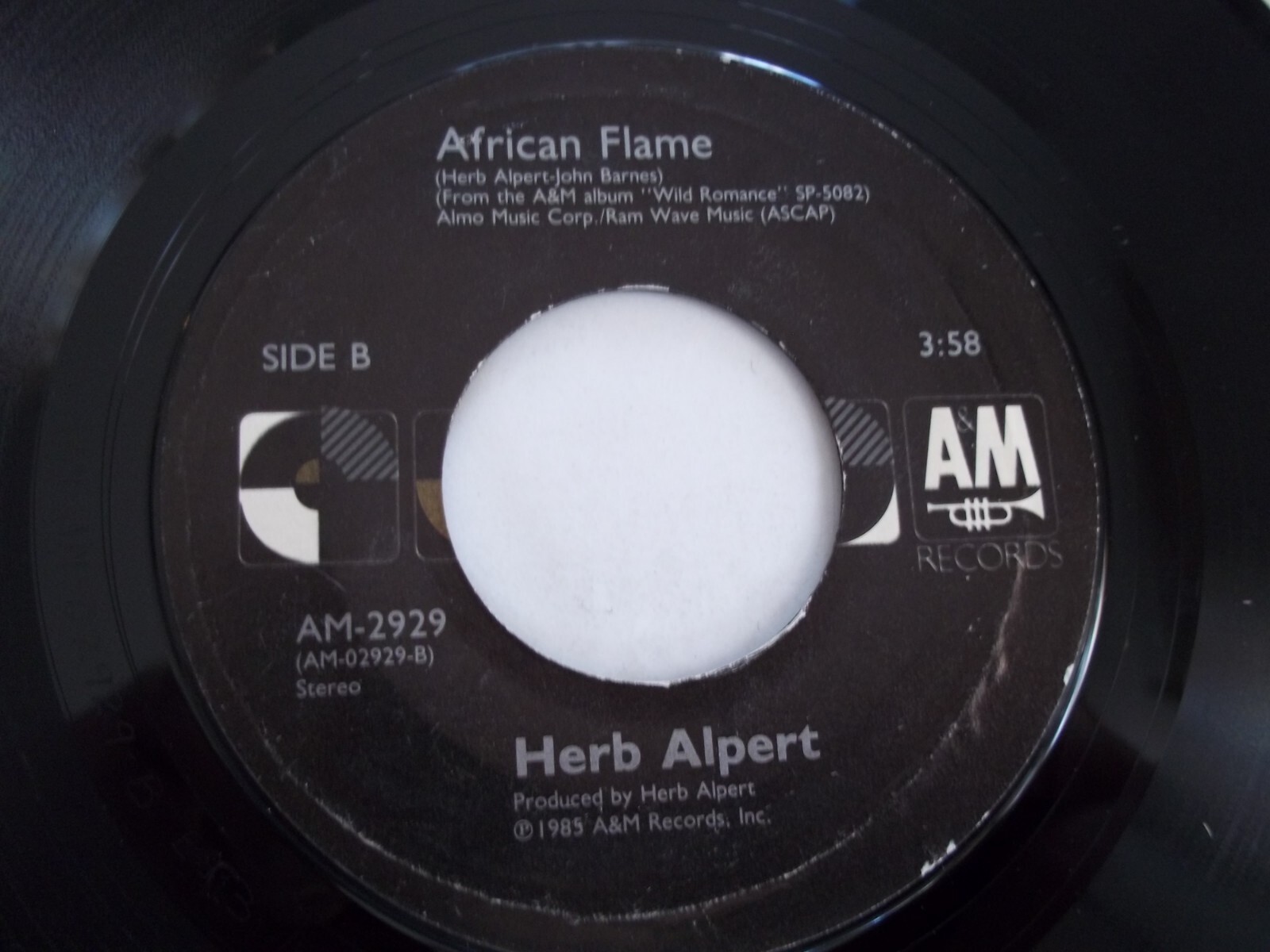 HERB ALPERT Jackson) Diamonds / African Flame 45 RPM 7" Record 1987 eBay