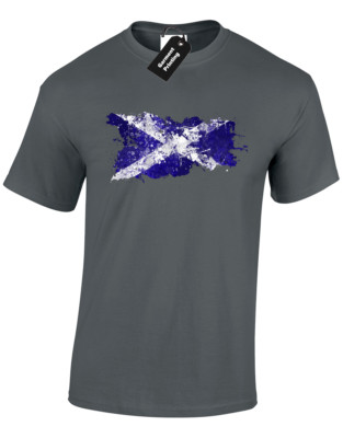 SCHOTTLAND PAINT SPLASH HERREN T-SHIRT SCHOTTISCHER FUSSBALL RUGBY FAN GESCHENKIDEE