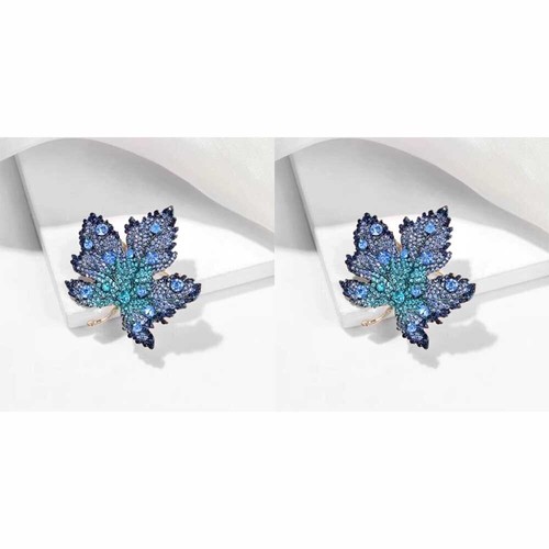 1/2/3/4PCS Crystal Maple Leaf Brooch Pin Women Clothing Collar Corsage Jewelry - Picture 32 of 34