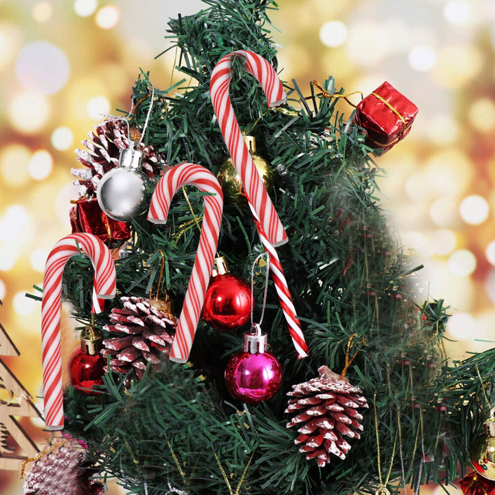 10PCS Candy Cane Hanging Christmas Tree Decoration Bauble Ornament 