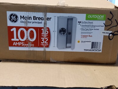 GE TSM1610CSCUP Outdoor O/U Surface Mnt Ring Type Meter Socket 100A, Solar Ready