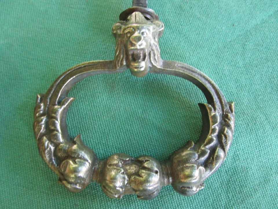 Poignée anneau rosace décor tête laiton ancien tiroirs meuble choix 4 modèles - Photo 4/4