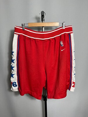 Vintage Nike Philadelphia 76ers Shorts Mens Medium Red NBA