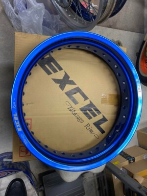 #ad #ad RK Excel Yamaha SR400 Rear Wheel 17x400 36h Blue New Old Stock $535.00