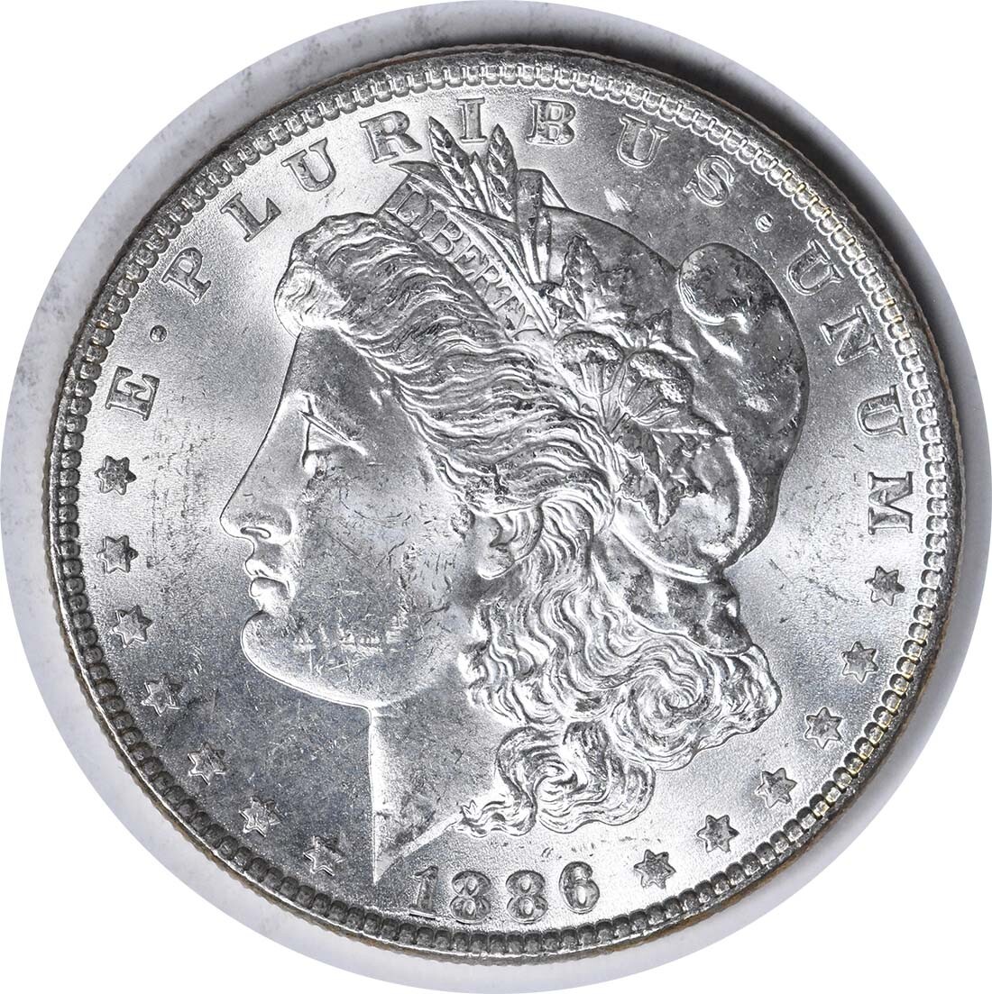 1886 VAM 1A Morgan Silver Dollar Line in 6 Choice BU Uncertified