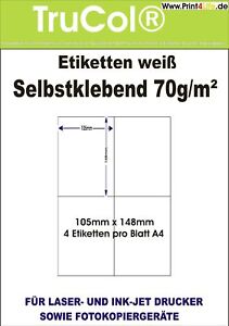 400 Etiketten 105x148,5 mm DIN A4 Versand Paket Aufkleber ...