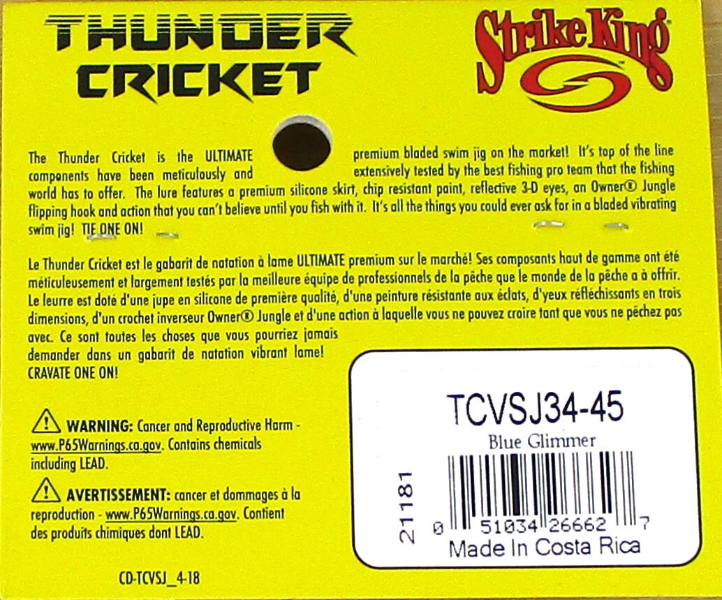 (12) Strike King 3/4 Oz Thunder Cricket Bladed Vibrating Jigs Blue Glimmer New - Image 4