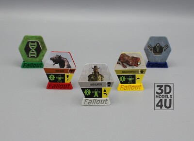 27 tlg Gegner Stand Set für Fallout Das Brettspiel von Bethesda Zubehör 3D Druck