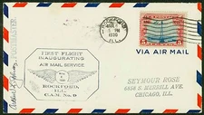 1930 FIRST FLIGHT INAUGURATING AIR MAIL SERVICE  CAM 9 - ROCKFORD, IL (ESP#1328)