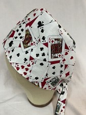 Men/Women Surgical Scrub Cap Lined Playing Cards Man Cave Poker 100 Cotton