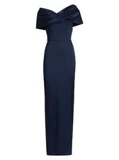 NEW, SACHIN & BABI Viveca Off-The-Shoulder Gown in Navy size 10  #LD46