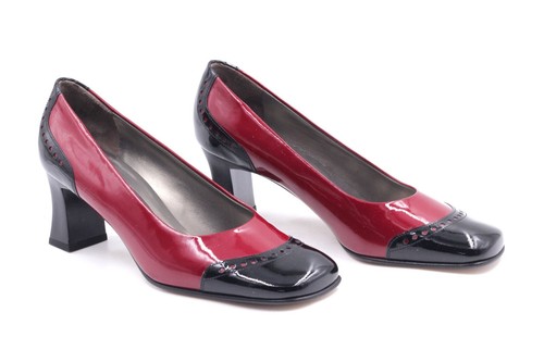 PETER KAISER Pumps EUR 36,5 UK 3,5 Rot Schwarz Voll Leder NEU - Bild 4 von 7