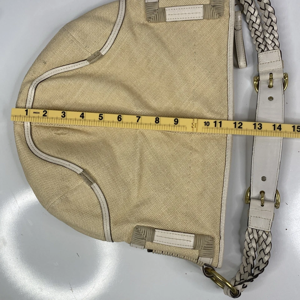 Bolso de Hombro Coach 4711 Soho Angora Cuero Paja Caqui Pequeño Hobo Tejido Trenzado Foto 4 de 4