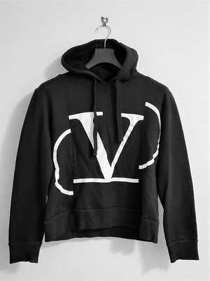 Sweat à Capuche Valentino Logo Déstructuré - Taille S Noir - Occasion Très Bon état