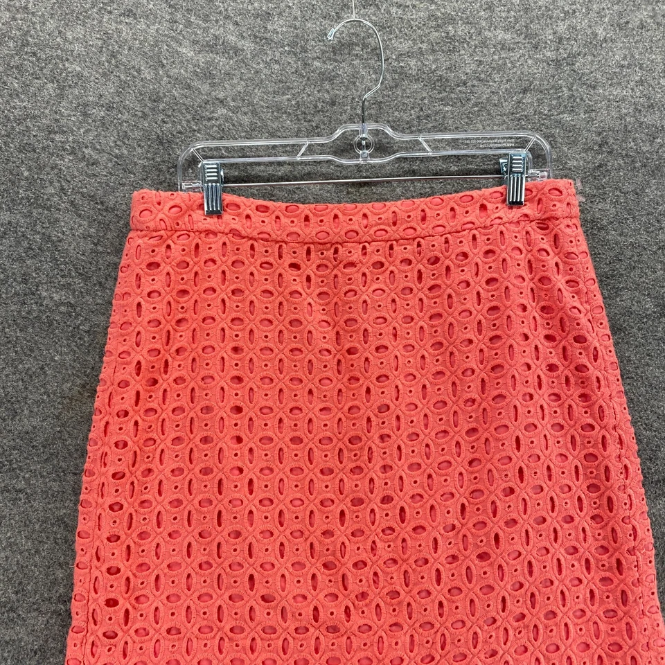 J. Falda Crew Mujer 8 Rosa Crochet Línea A Midi Cremallera Forrada tiro medio Algodón Foto 3 de 4