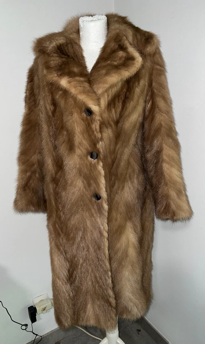 Manteau Fourrure Vison Véritable Vintage - Marron - Taille Unique - Avec Housse - Occasion TB état
